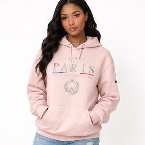 Paris Glam Pink Paris France Graphic Pullover Hoodie XL NWT